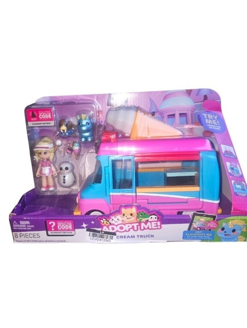 Adopt Me! Ice Cream Truck Playset - Transforming Vehicle W/ Lights & Sounds NEW